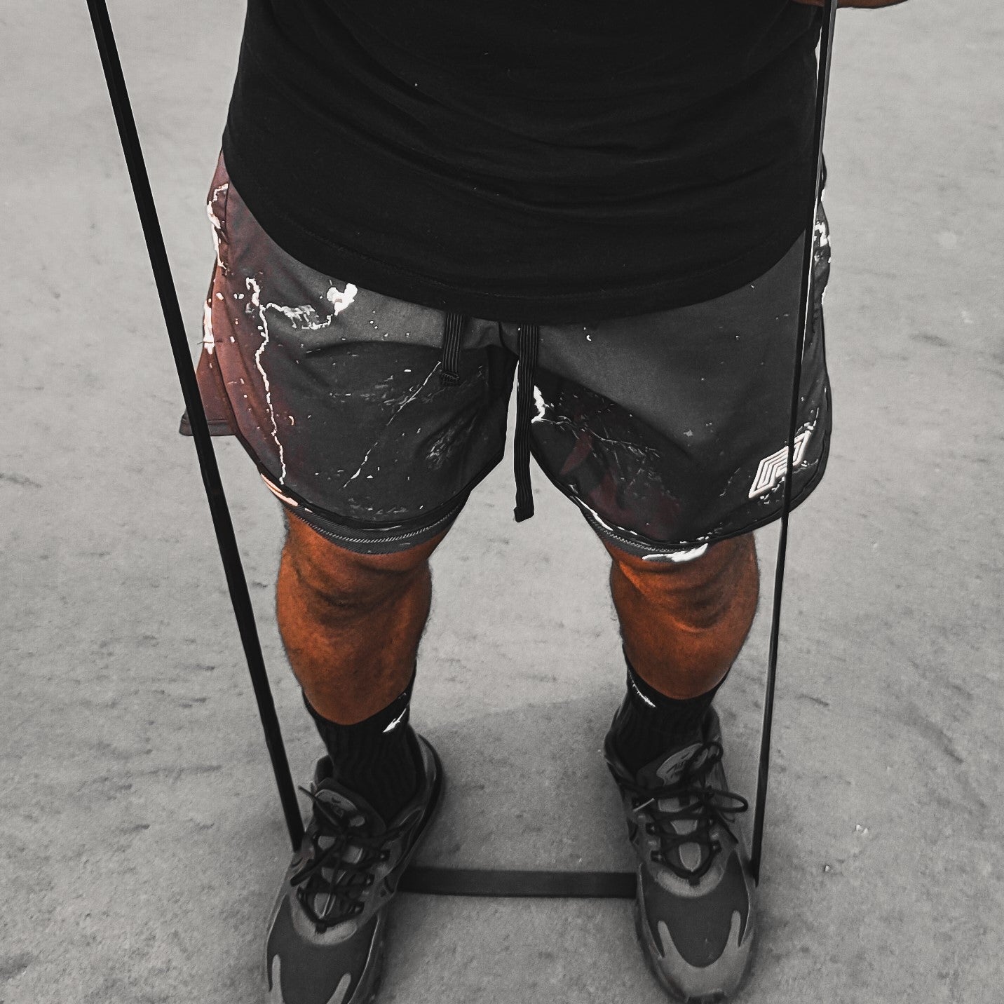 Spartan Training Shorts w Liner - Black Marble