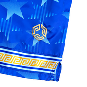 Star Spangled Satin Shorts - Royal / Gold