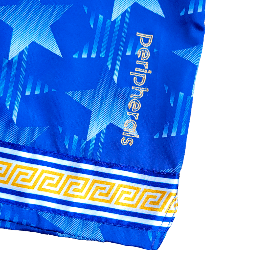 Star Spangled Satin Shorts - Royal / Gold
