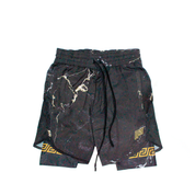 Spartan Training Shorts w Liner - Black Marble