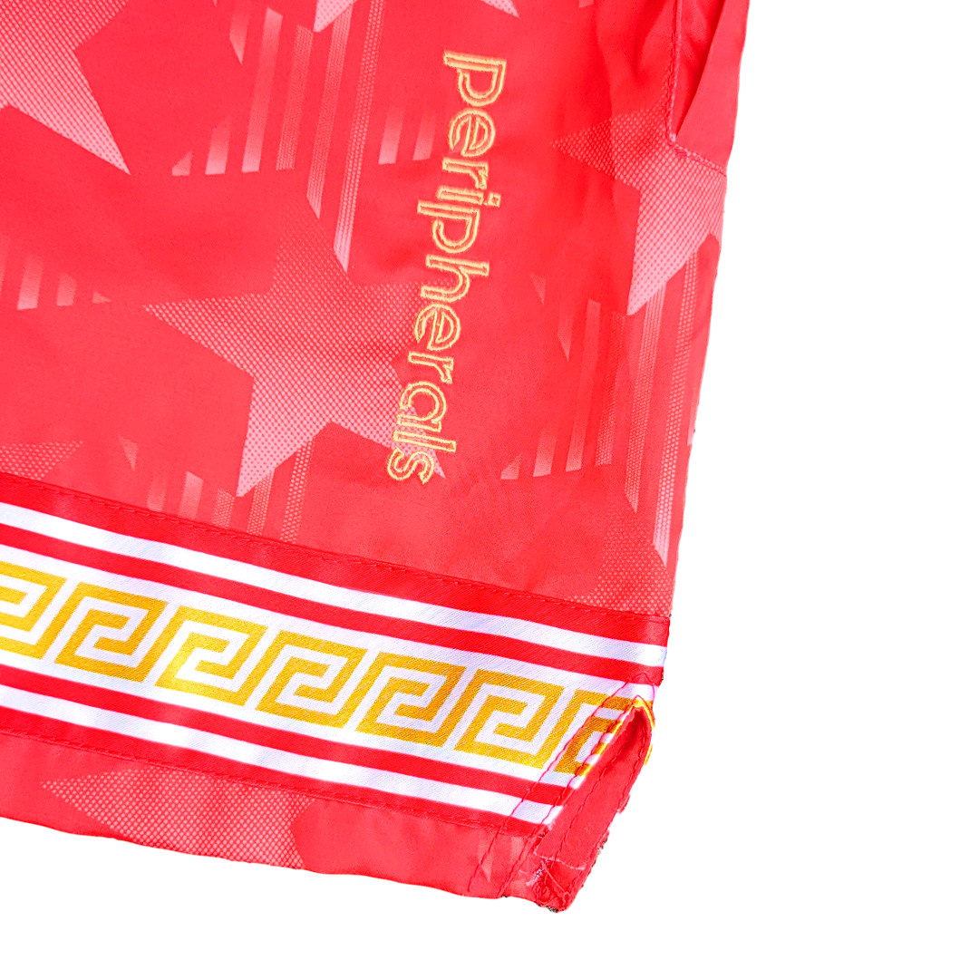 Star Spangled Satin Shorts - Red / Gold