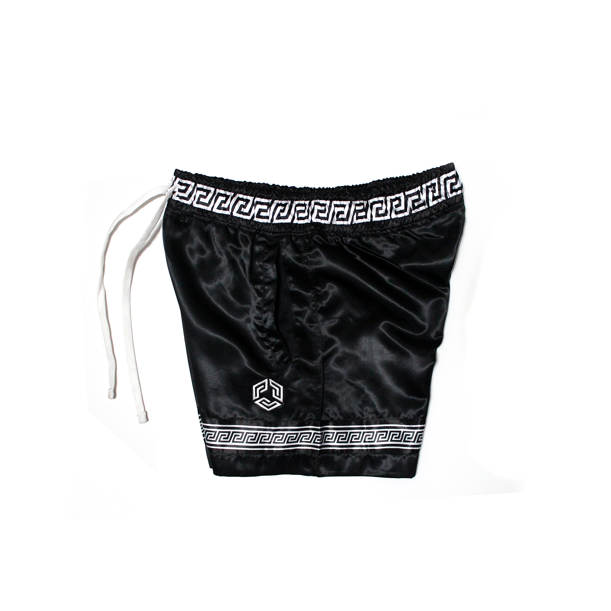 The Satin Shorts - Black / White