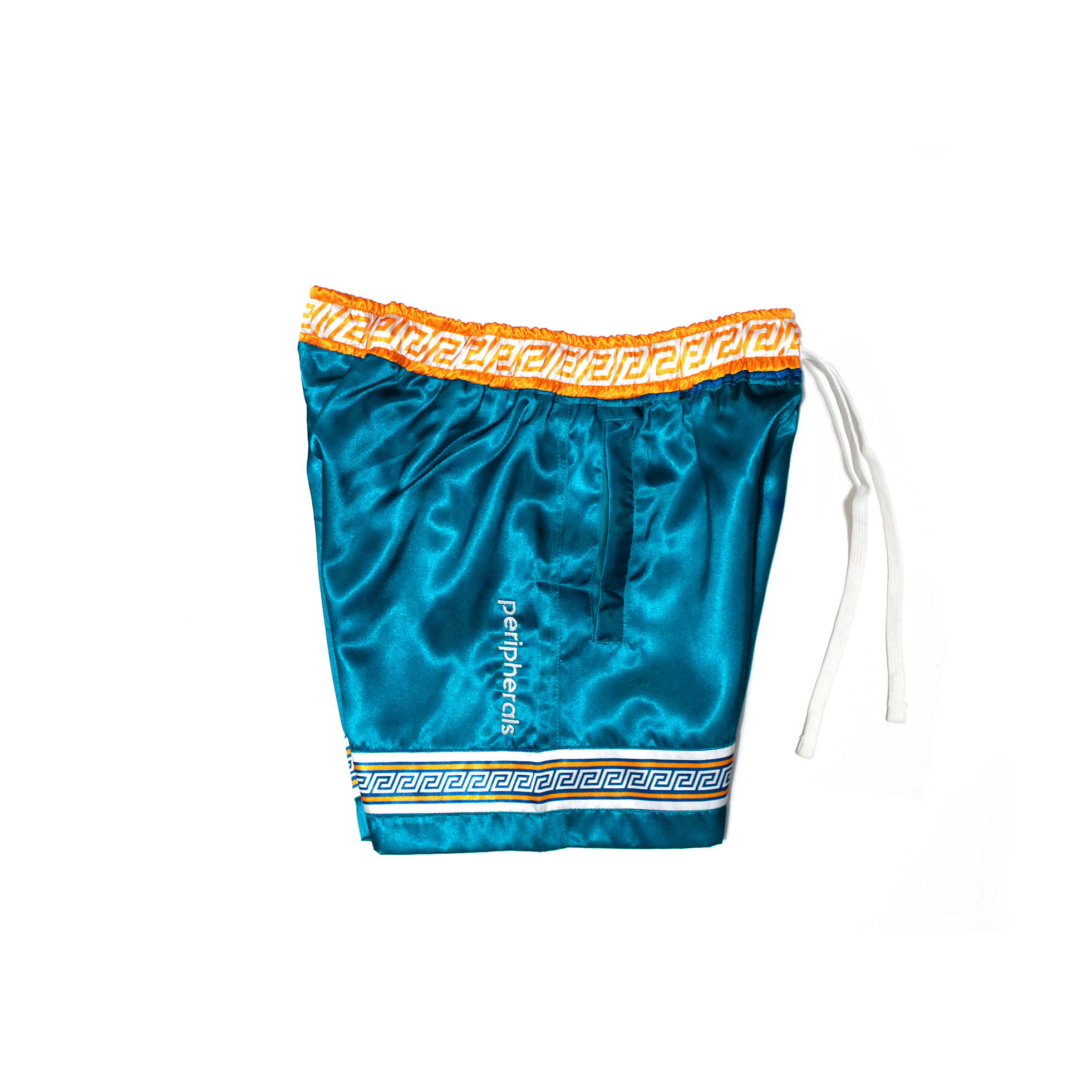 The Satin Shorts - Teal / Tangerine